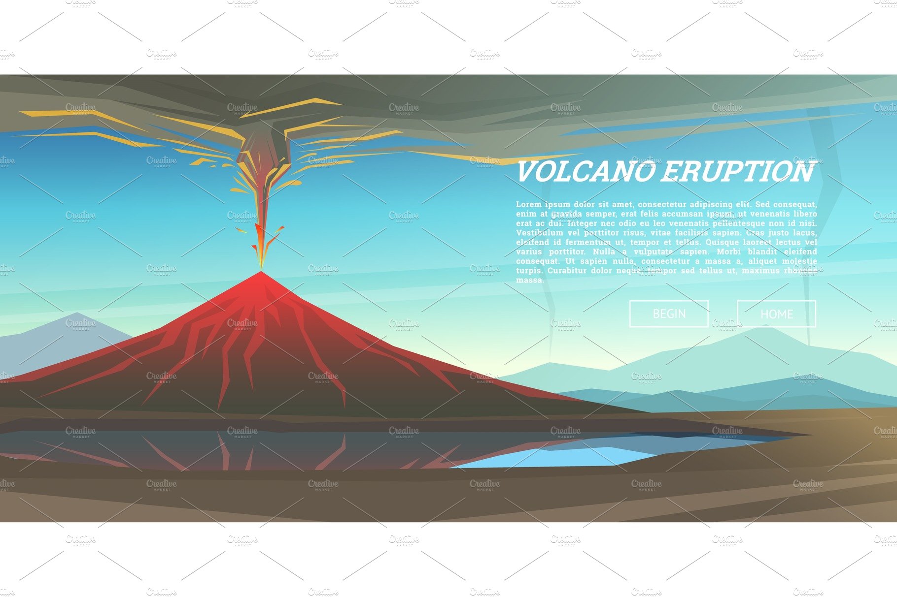Active volcano eruption with leaky magma Background. Natural disaster or ca... cover image.