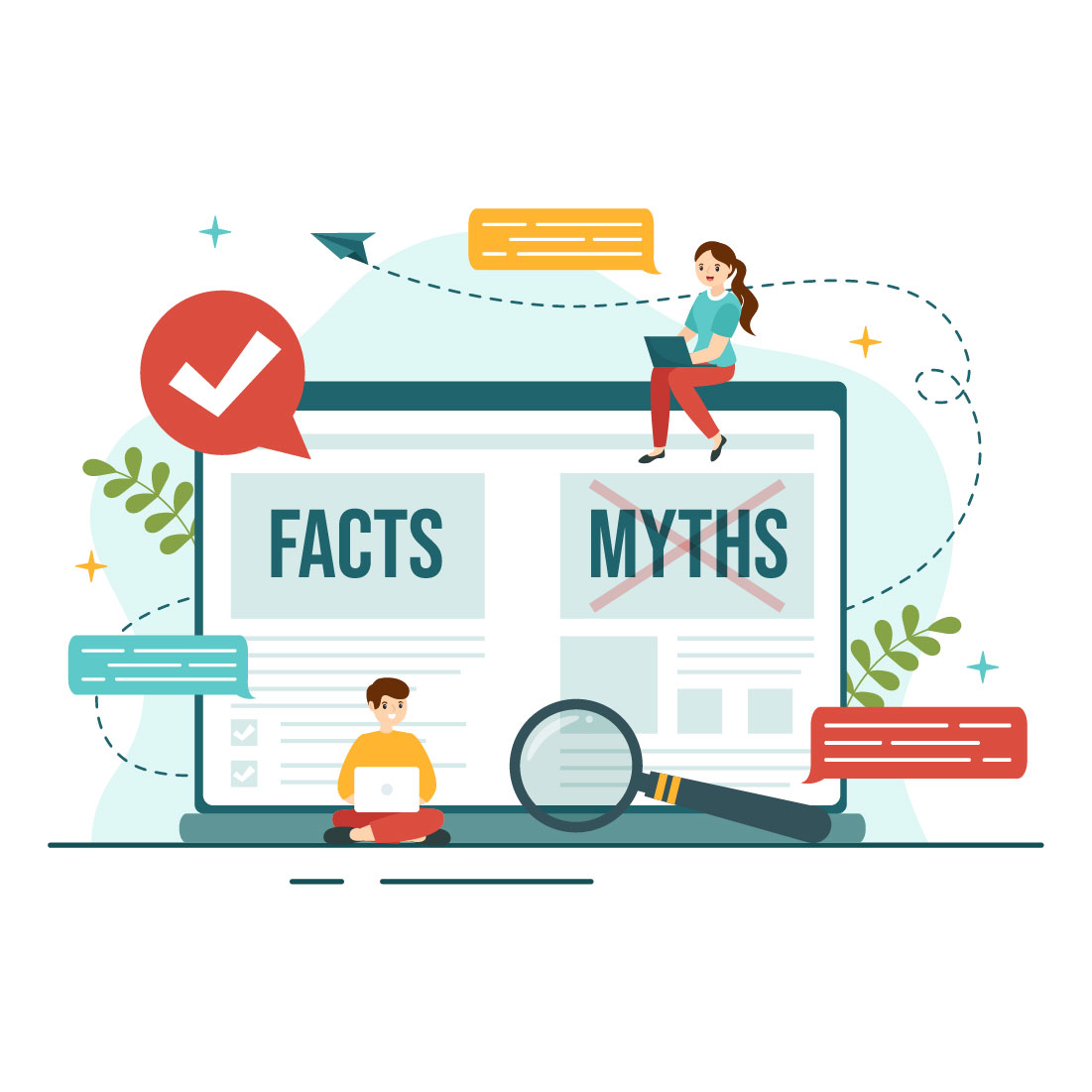 12 Fact Check Vector Illustration preview image.