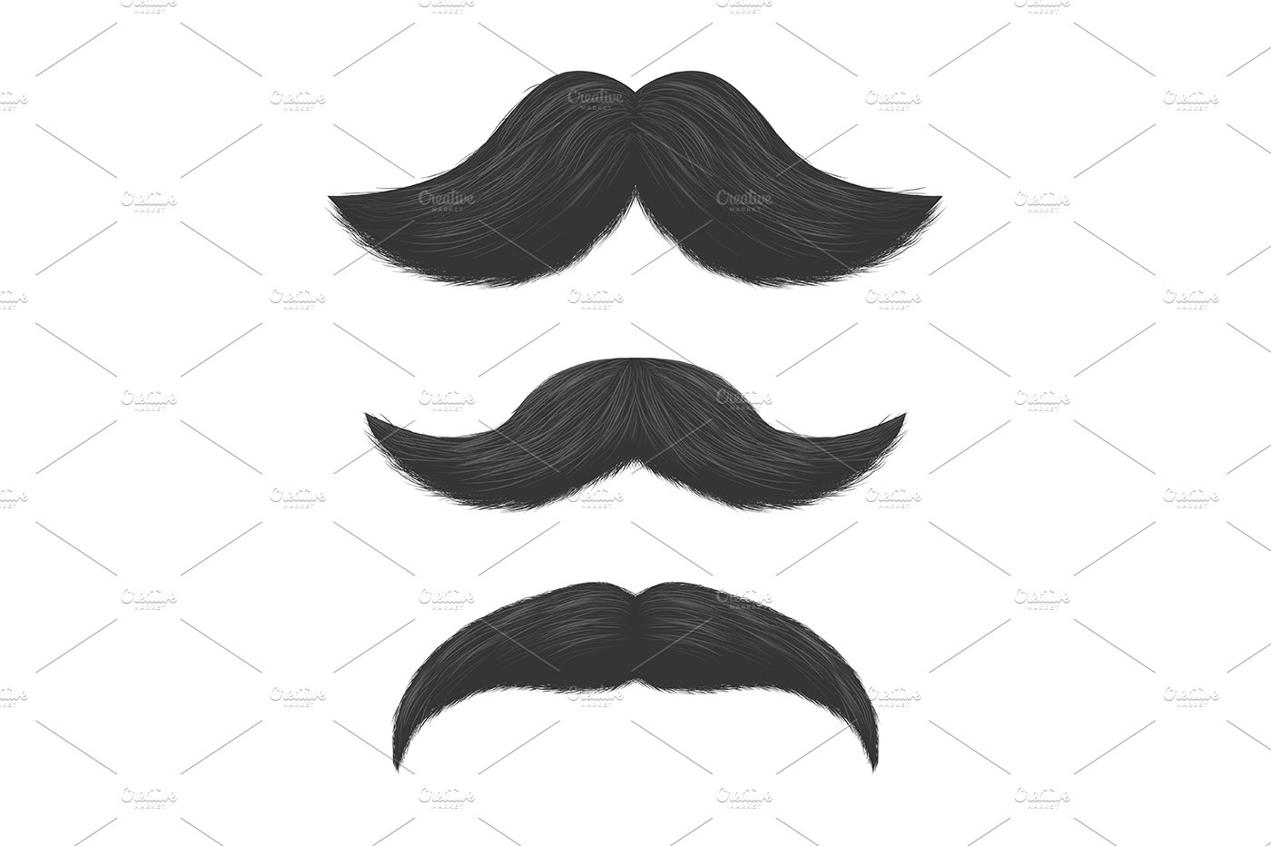 Fake Mustaches. Vector cover image.