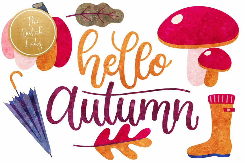 Autumn Fall Elements Clipart Set – MasterBundles