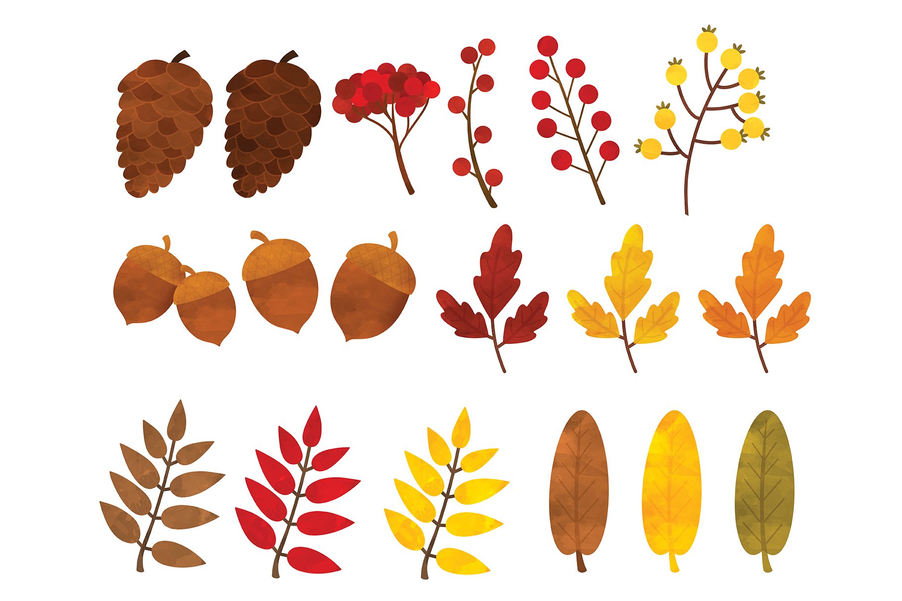 Fall Leaves Clipart preview image.
