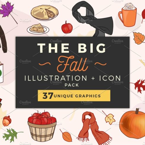 Fun Fall Illustrations + Icons cover image.