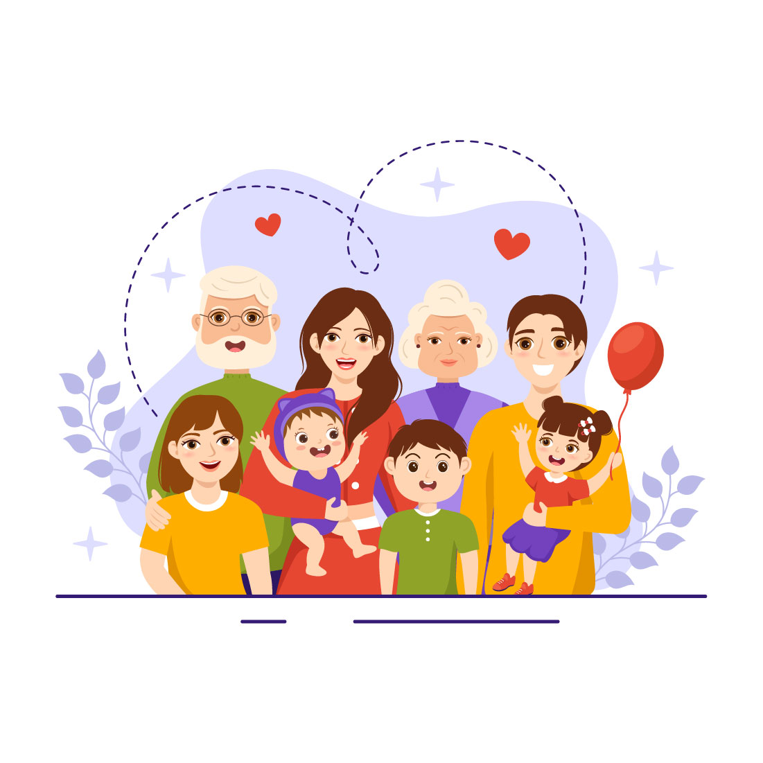 12 Family Values Vector Illustration preview image.