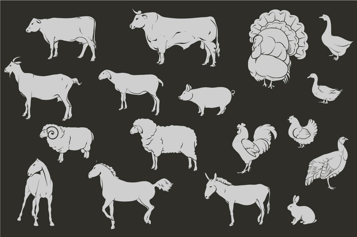 Farm animals preview image.