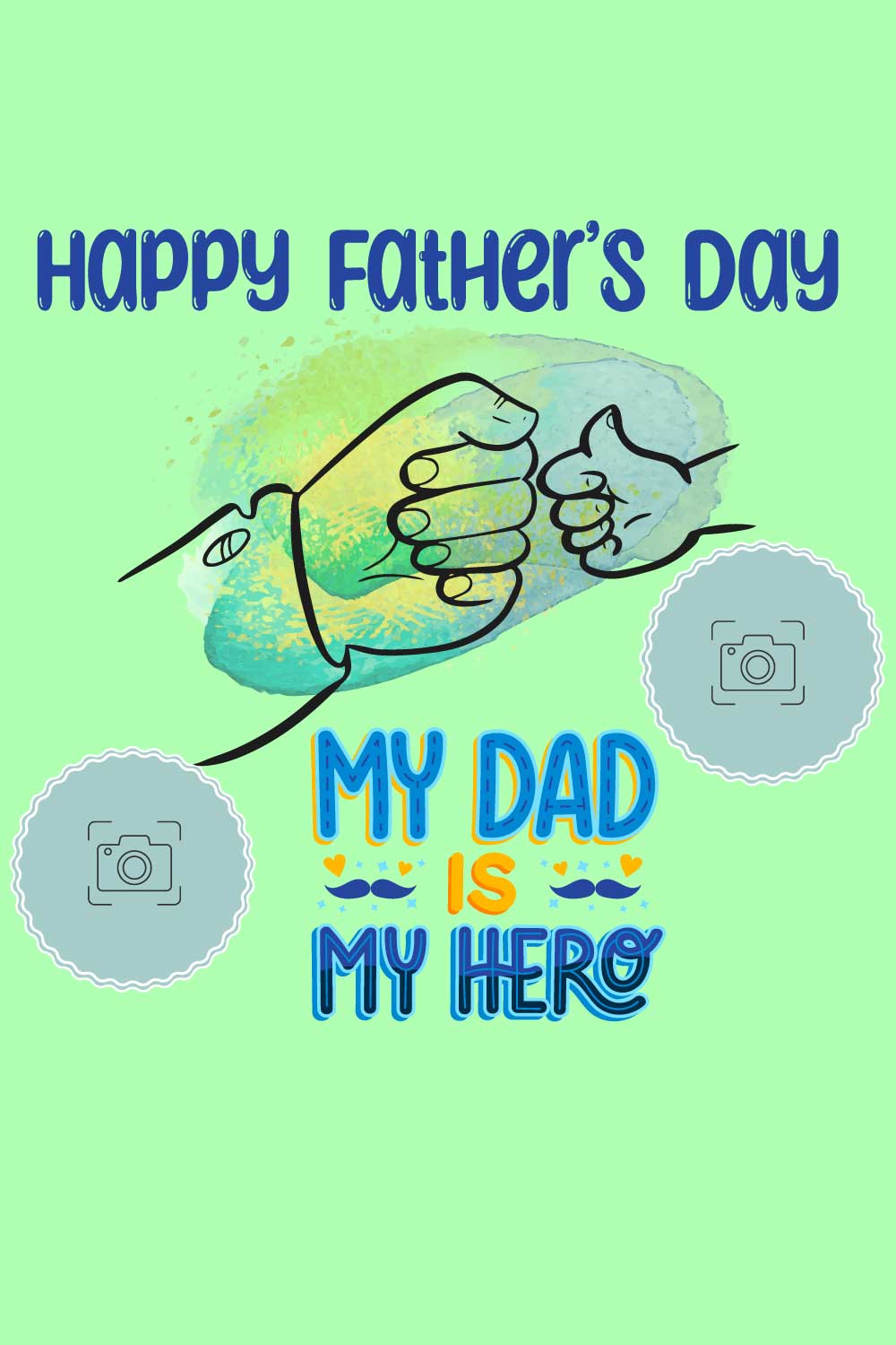 Happy Fathers Day 2023,vector ,art, background, card pinterest preview image.
