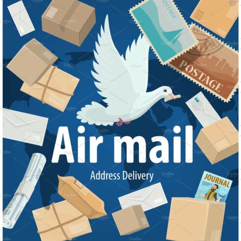 Air mail service, freight cover image.