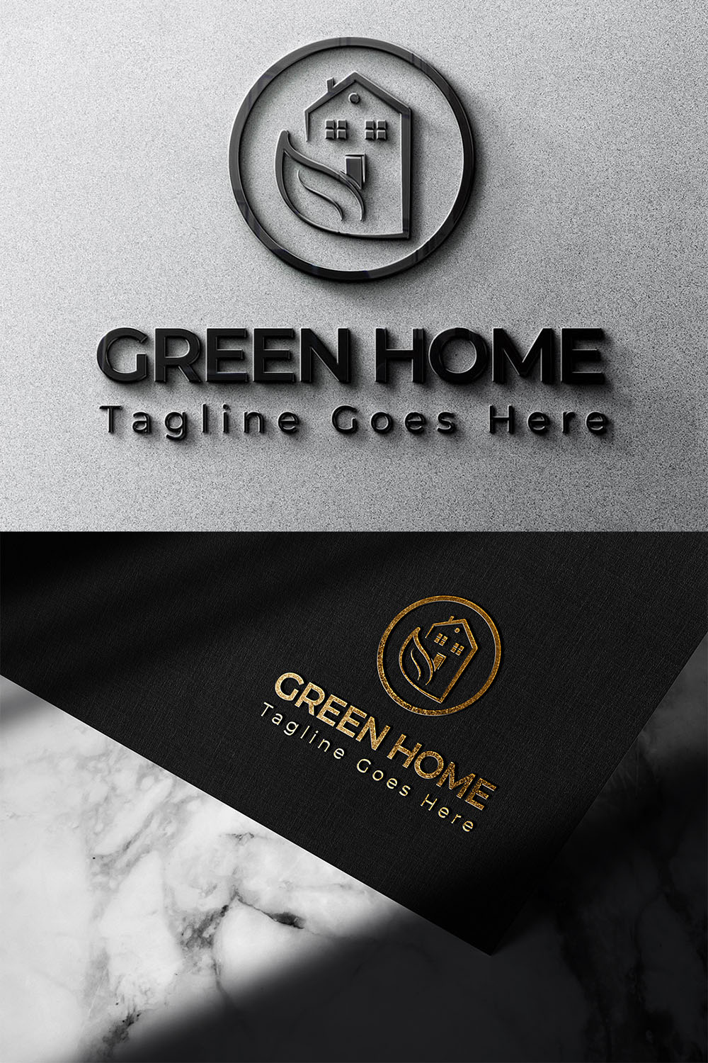 Green Home Logo pinterest preview image.