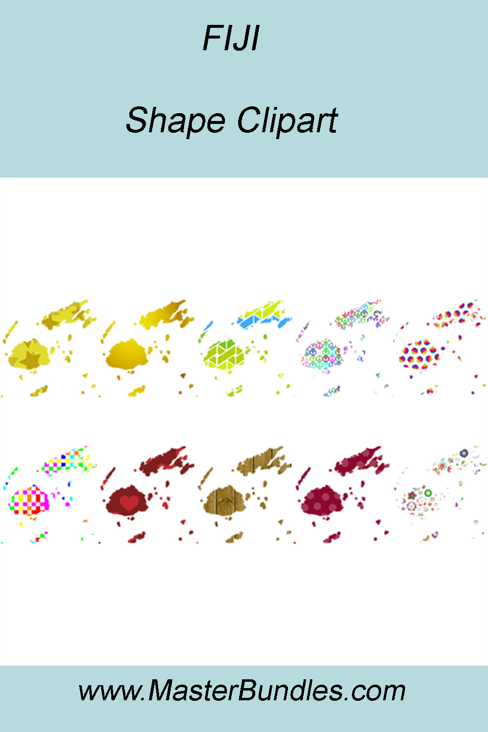 FIJI SHAPE CLIPART ICONS pinterest preview image.