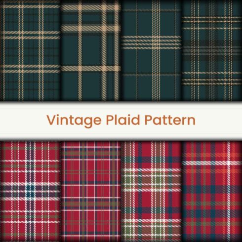 Tartan plaid pattern vector illustration set texture for clothing fabric prints only $8 cover image.