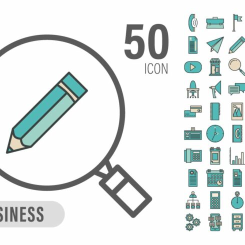 Business fill outline icon cover image.