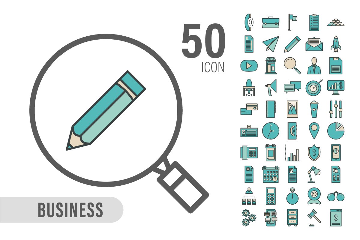 Business fill outline icon cover image.