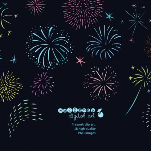 hand drawn firework clip art images cover image.