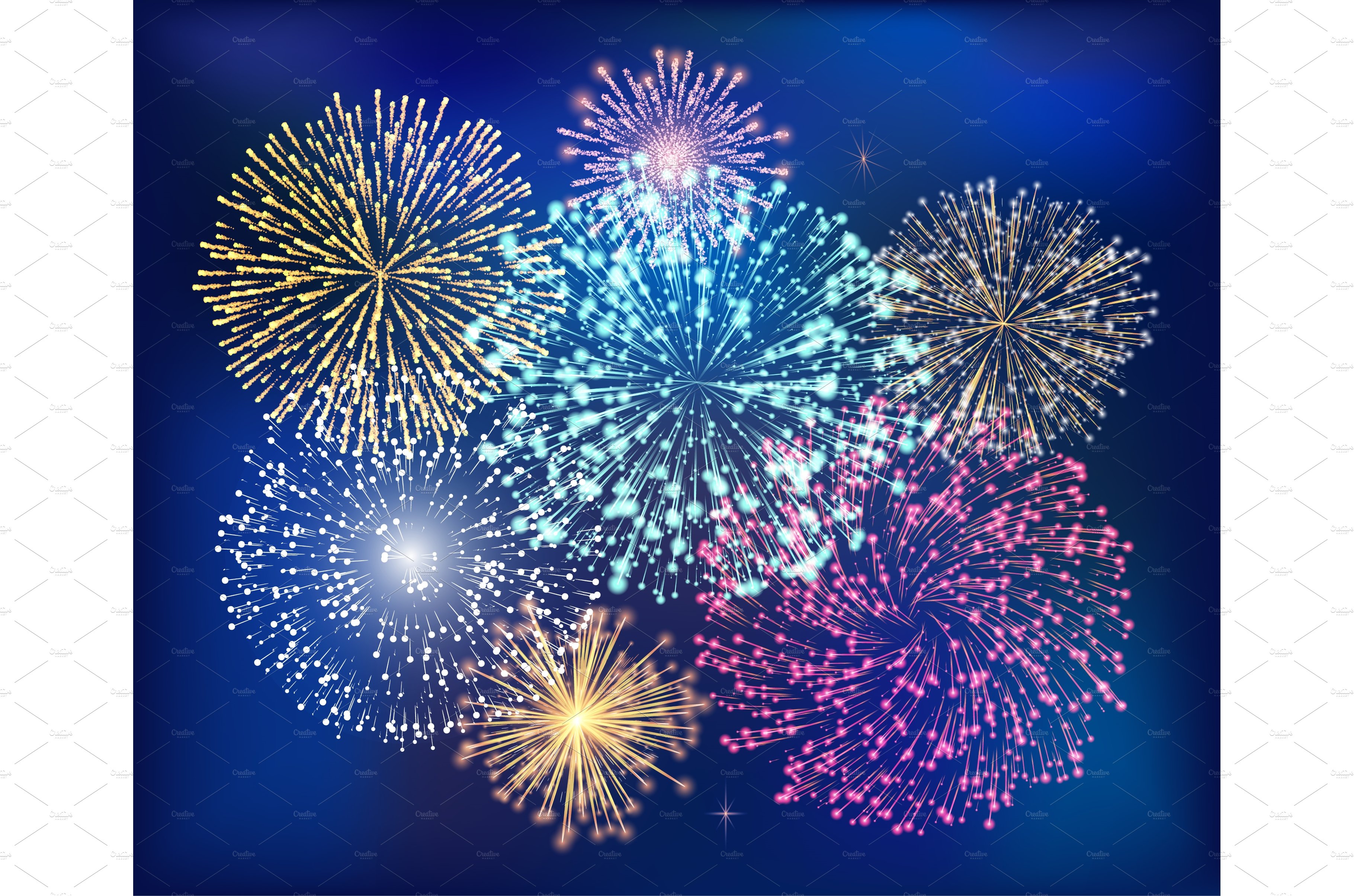 Bright Fireworks at Nighttime Sky cover image.