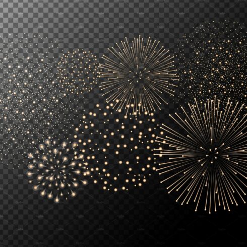 Vector Fireworks isolated cover image.