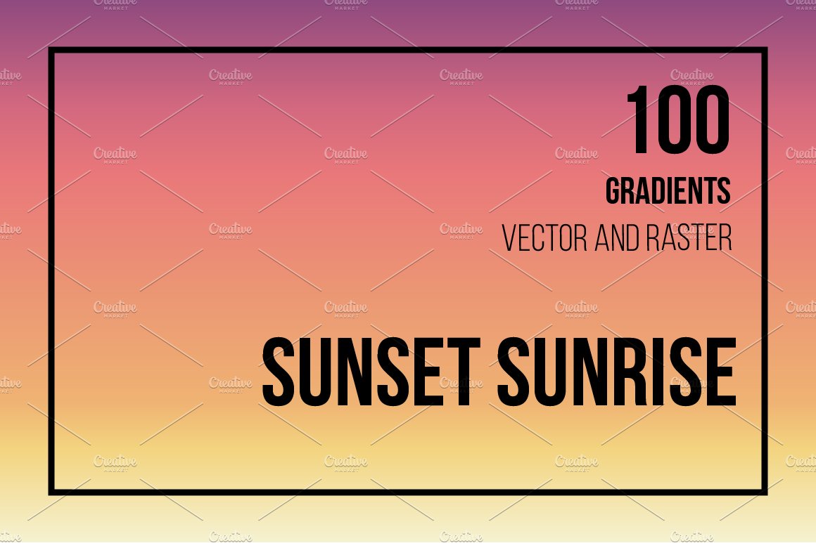 100 SUNSET & SUNRISE SKY GRADIENTS cover image.