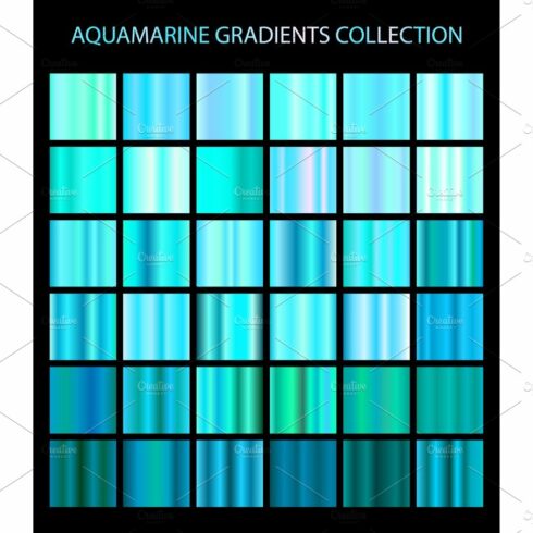36 Vector aquamarine color gradients cover image.