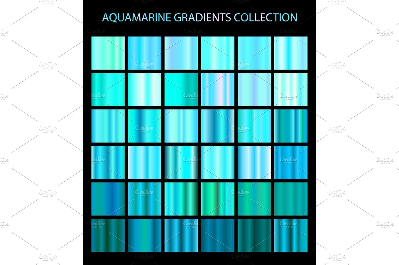 36 Vector aquamarine color gradients cover image.