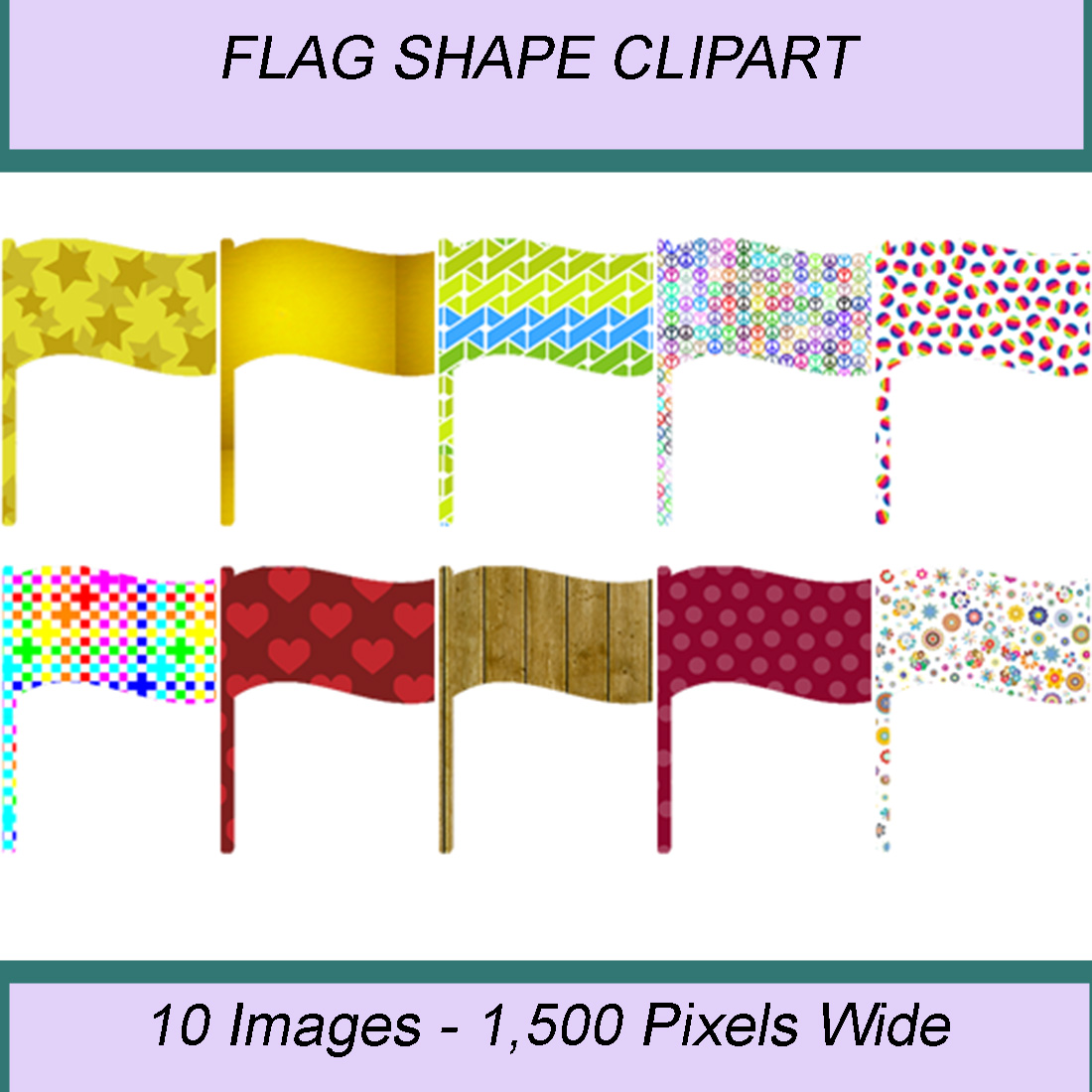 FLAG SHAPE CLIPART ICONS cover image.