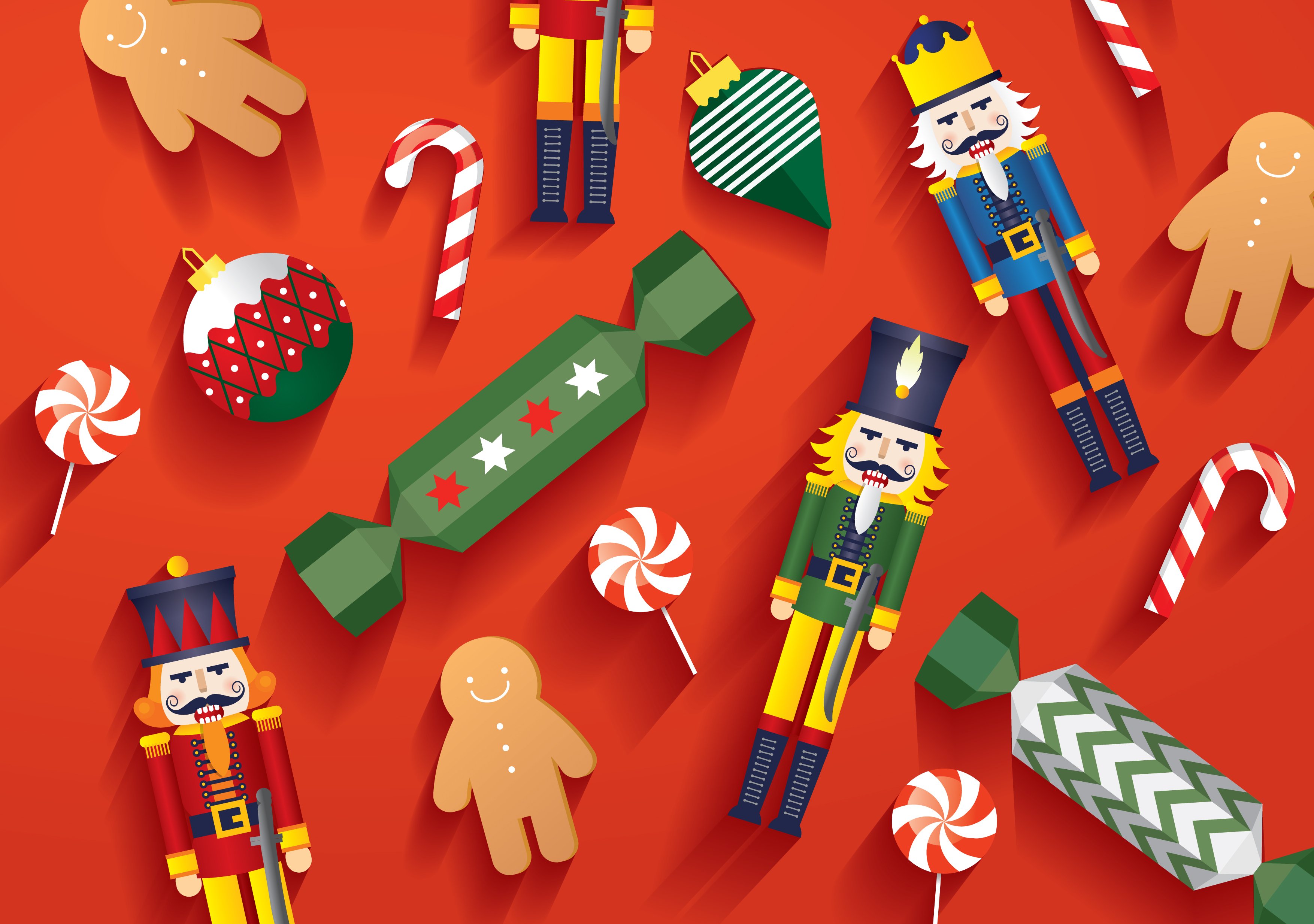 flat christmas design vector cover image.