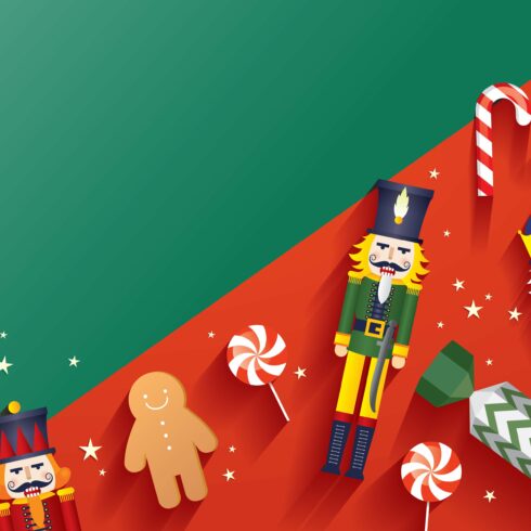 flat christmas vector cover image.