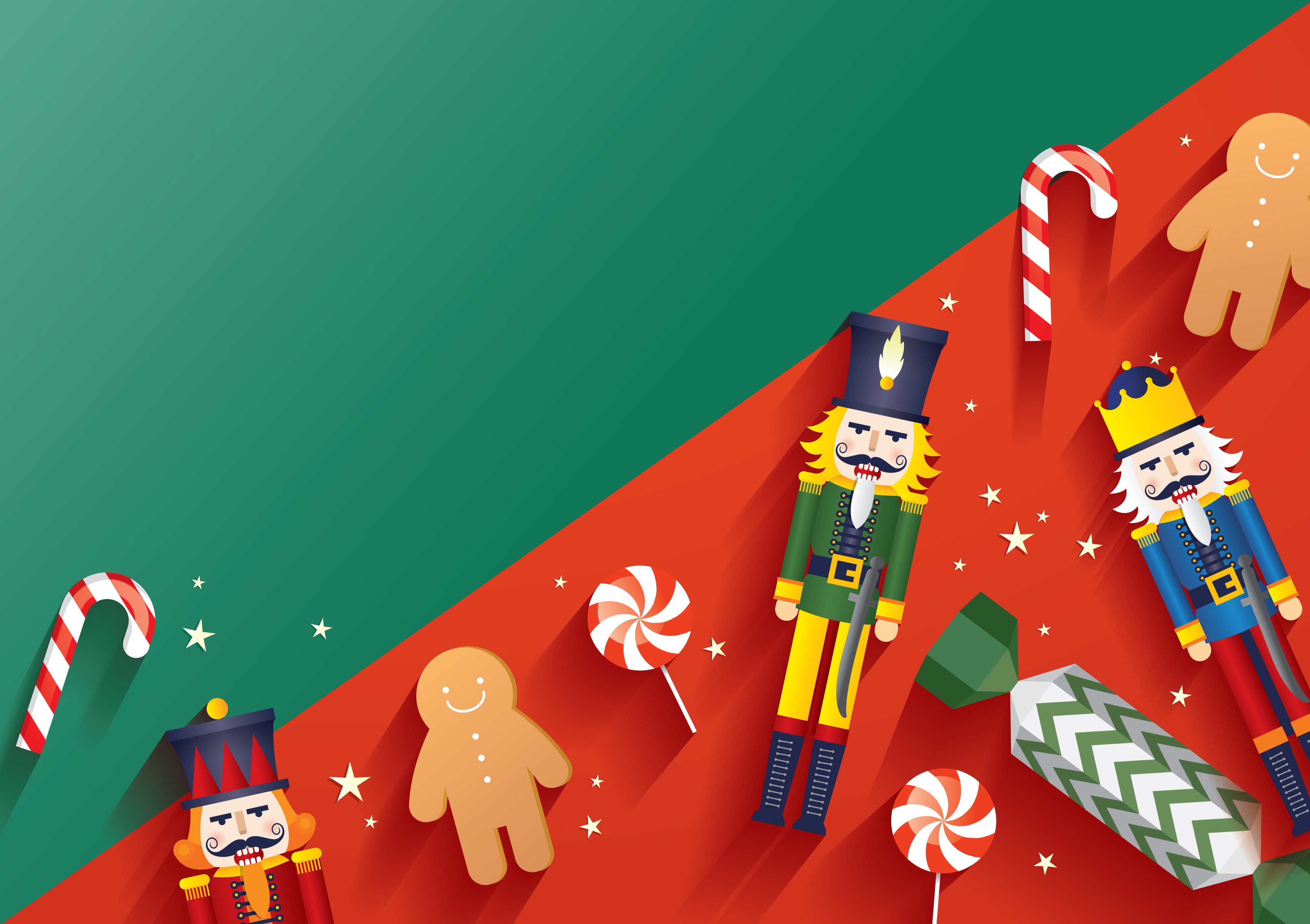flat christmas vector cover image.
