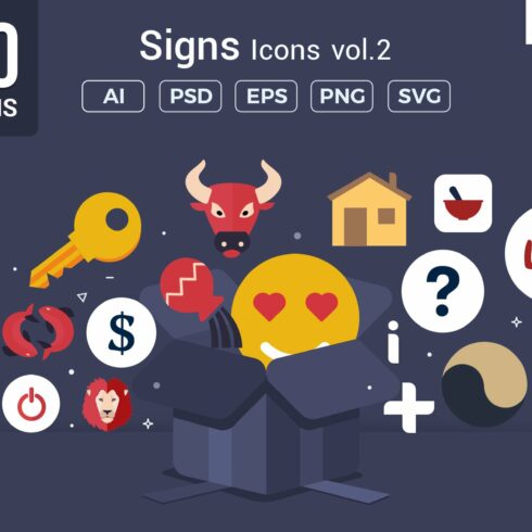 Flat Vector Icons Signs Pack V2 cover image.