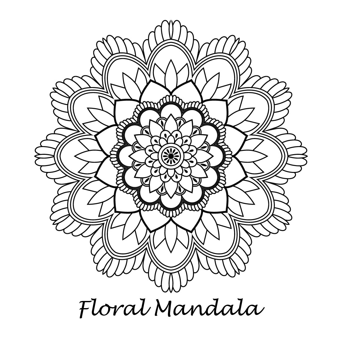 Luxury Mandala design Template SVG, Ai, EPS, PDF, DXF, JPG, PNG File preview image.