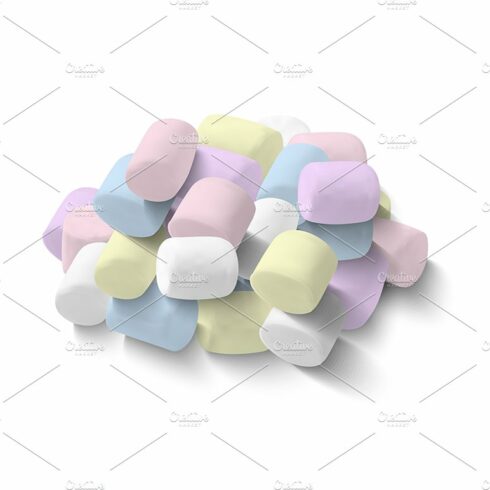 Pastel Colored Fluffy Marshmallows. cover image.