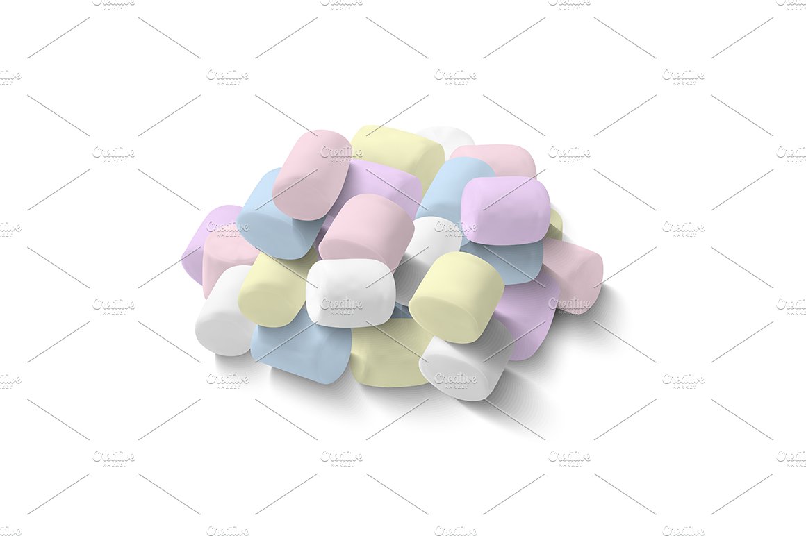 Pastel Colored Fluffy Marshmallows. cover image.