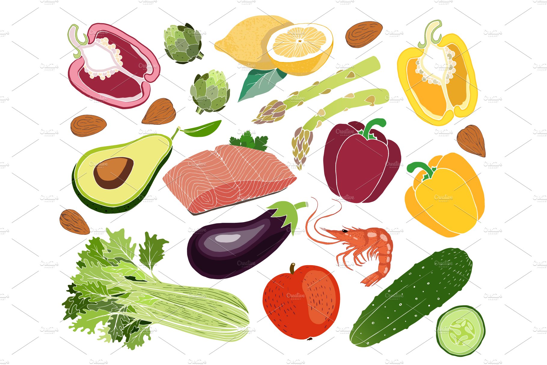 Healthy food set cover image.