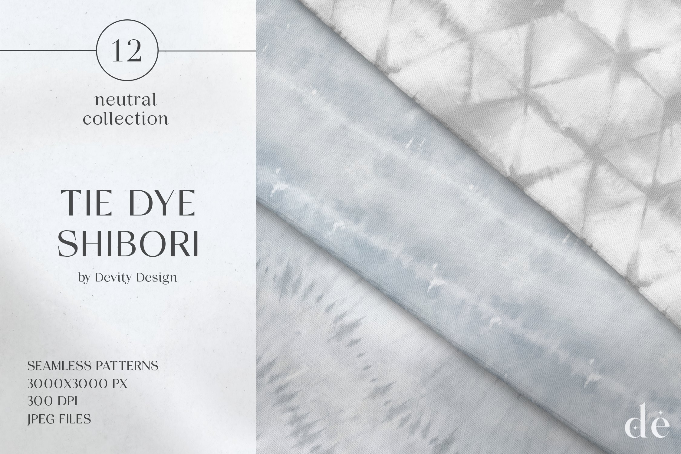 Tie Dye Shibori Neutral Patterns JPG cover image.