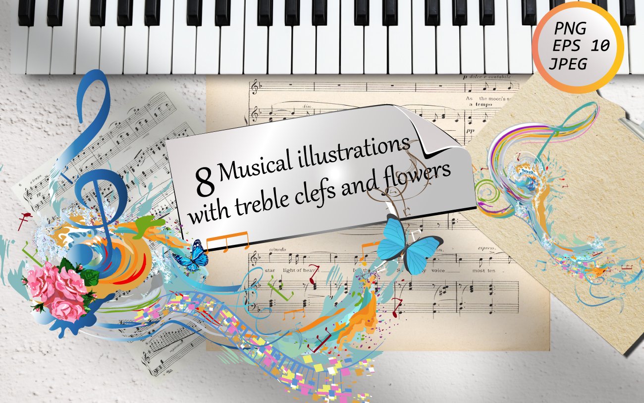 Set of 8 musical illustrations! cover image.