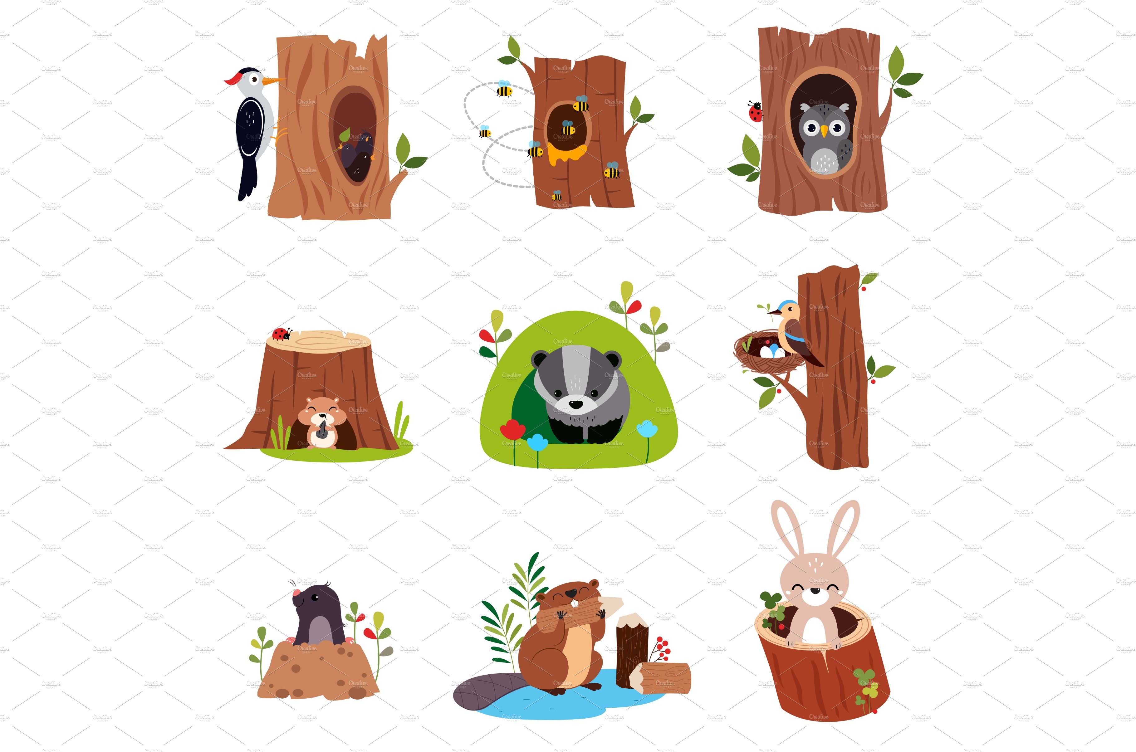 Cute Forest Animals Sitting in cover image.