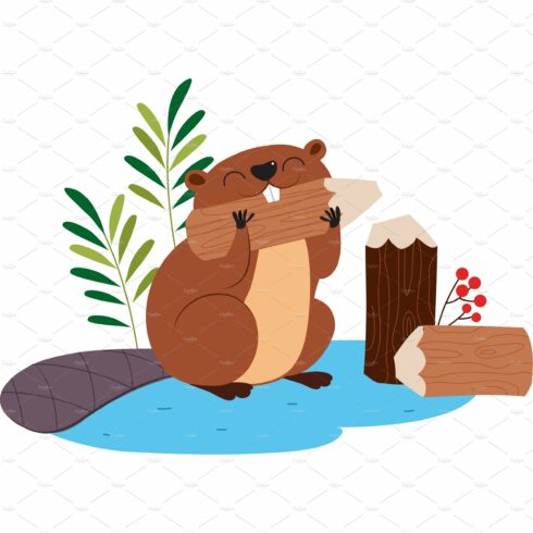 Funny Beaver Rodent as Forest cover image.