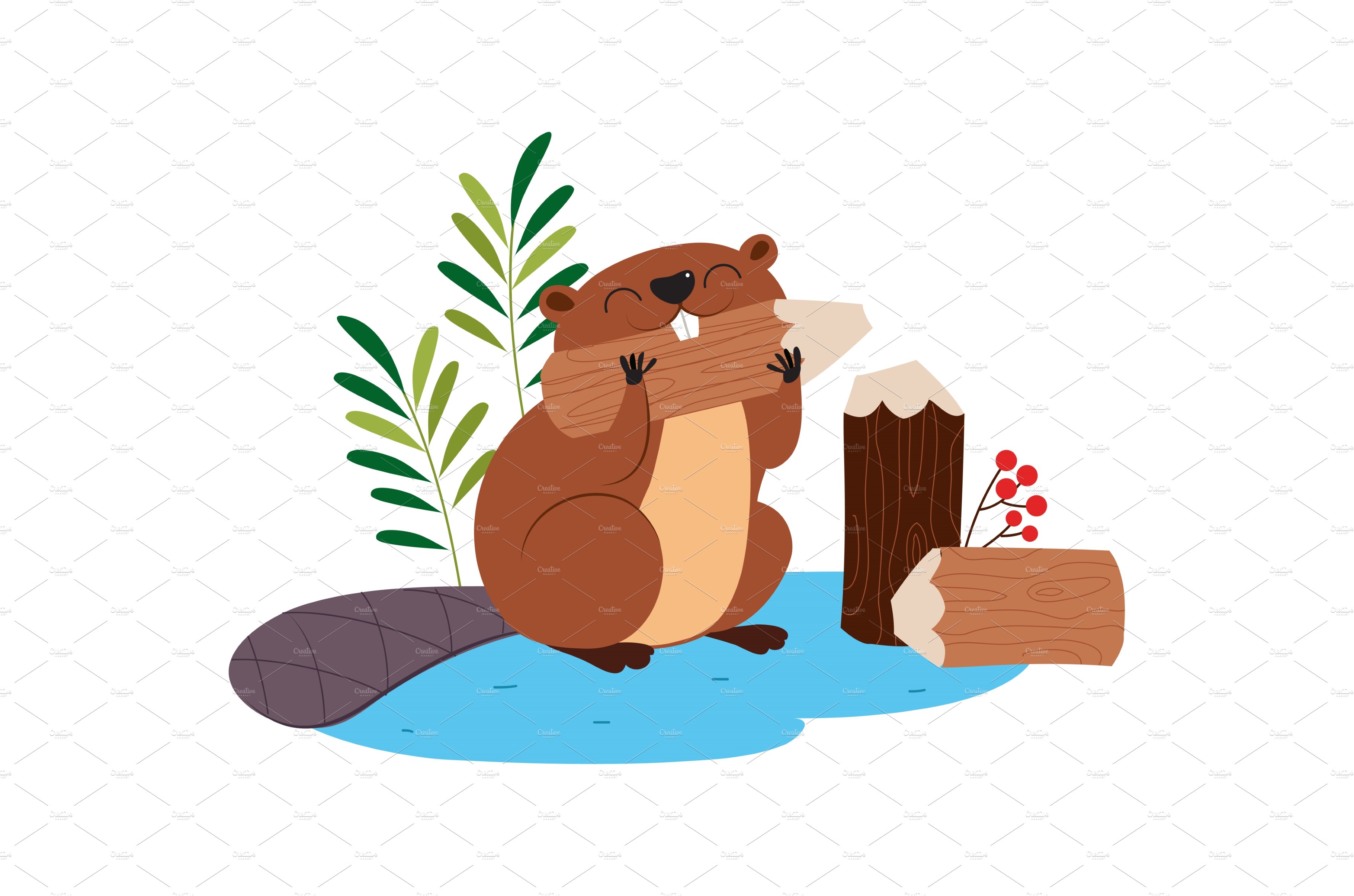 Funny Beaver Rodent as Forest cover image.