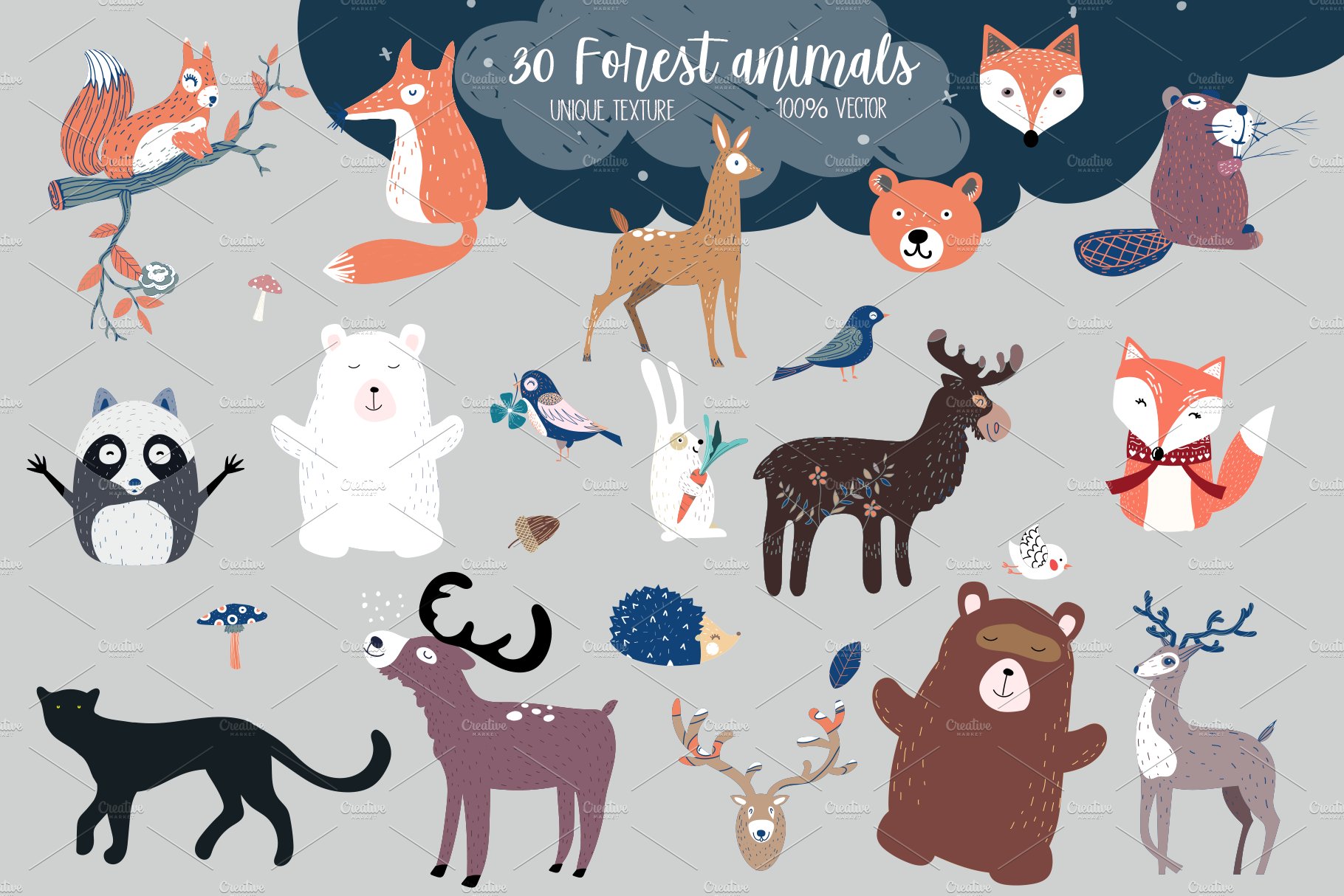 Forest Friends Graphic Pack preview image.