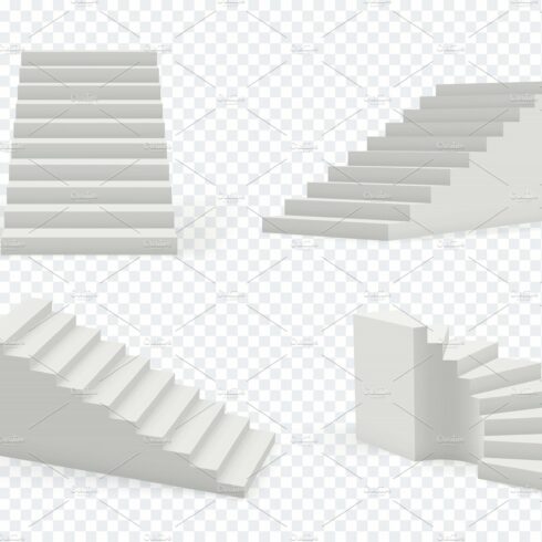 Stairs realistic. Architectural cover image.