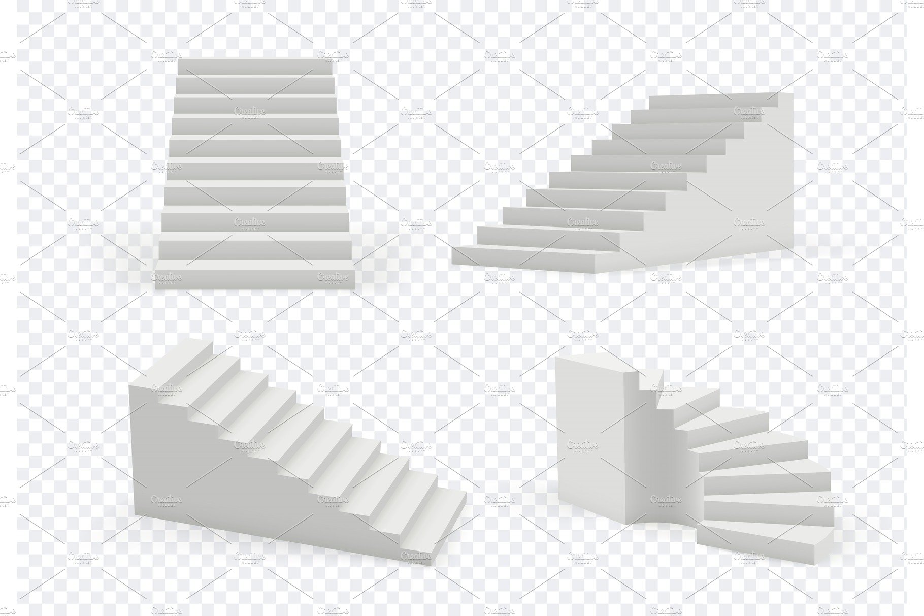 Stairs realistic. Architectural cover image.