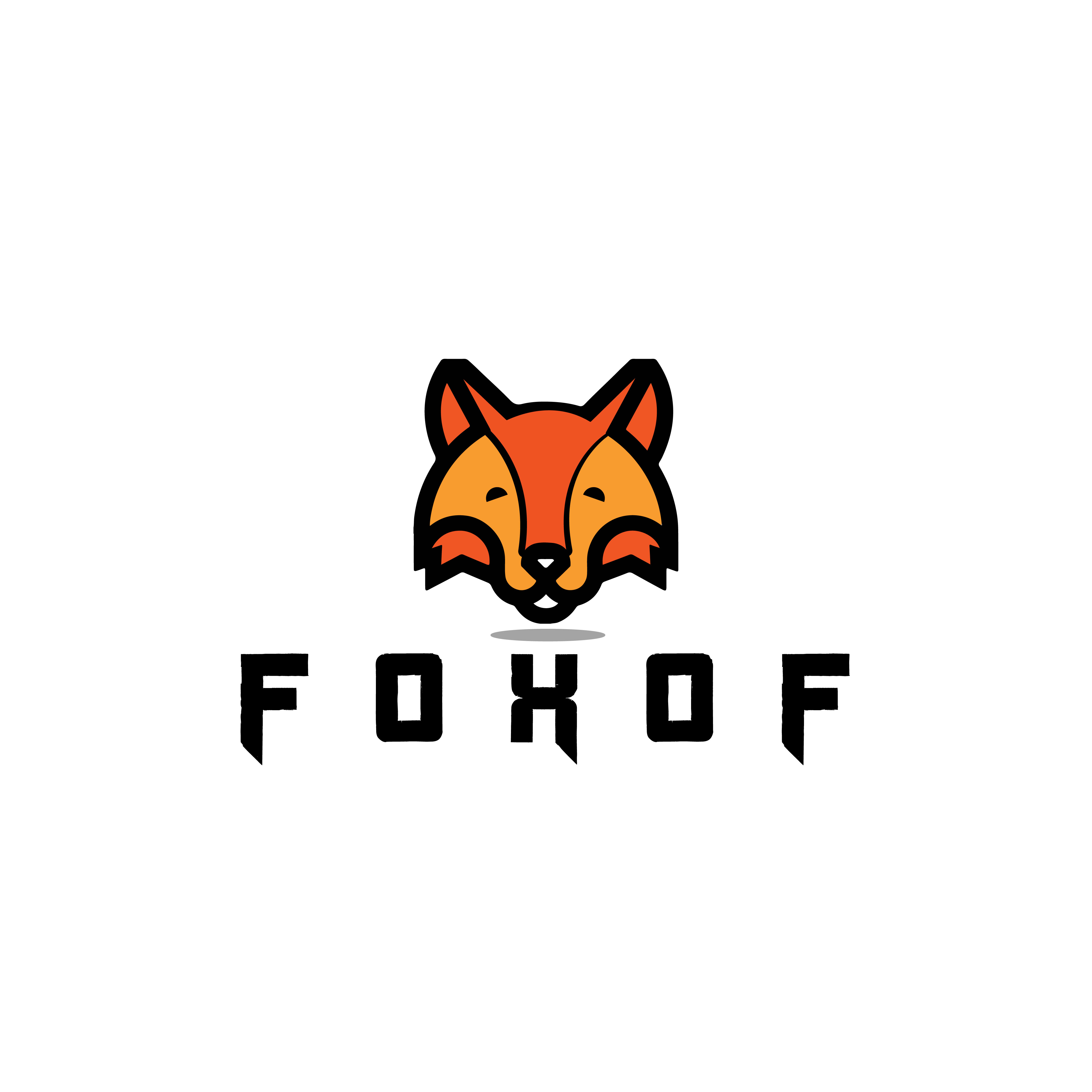 Foxof logo design/ animal logo preview image.