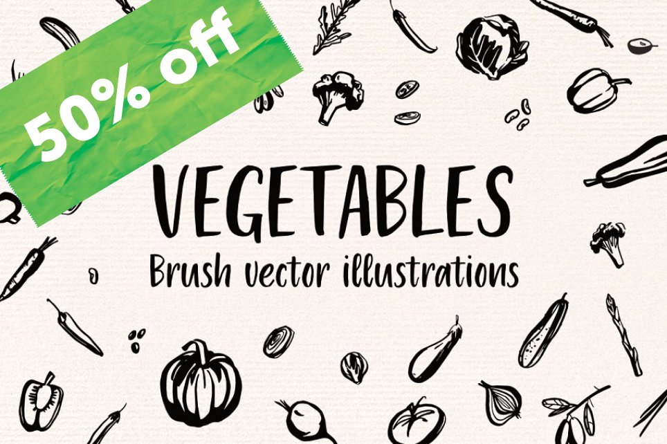 Vegetables - vector illustrations cover image.