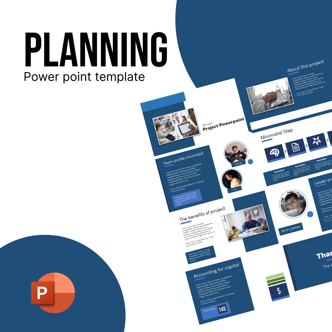 Planning Powerpoint template cover image.