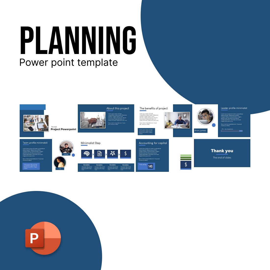 Planning Powerpoint template preview image.