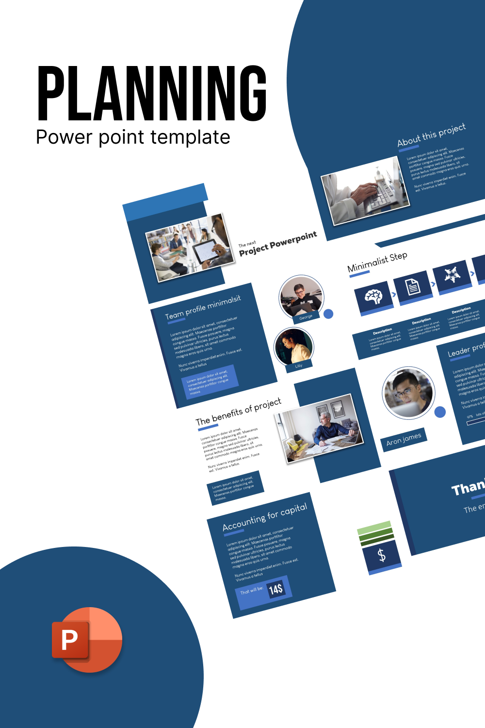 Planning Powerpoint template pinterest preview image.