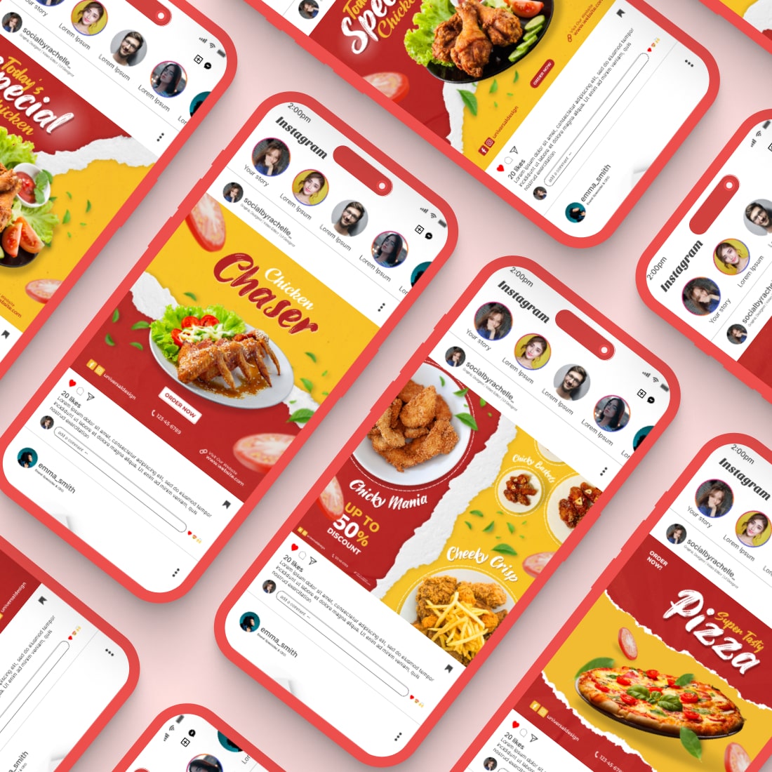 Templates for superb food social media banners/flyers cover image.