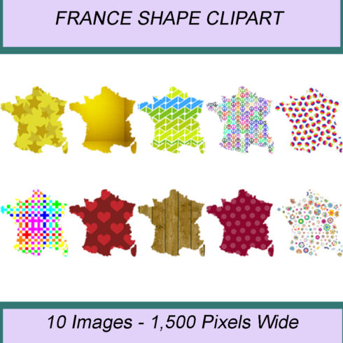 FRANCE SHAPE CLIPART ICONS cover image.