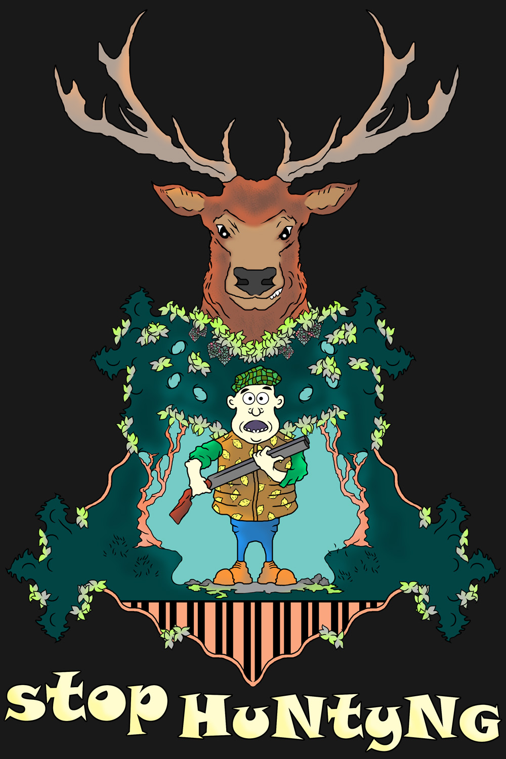 "Friendly forest" T-Shirt pinterest preview image.
