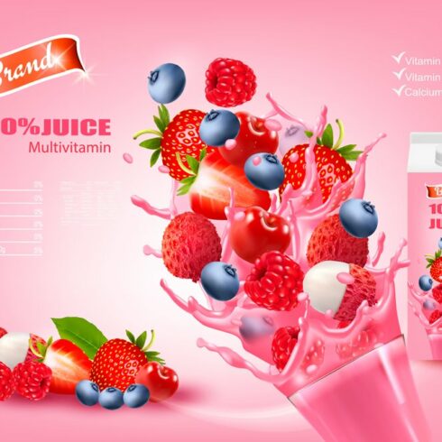 Fresh Juice with Exotic Fruits Ad cover image.