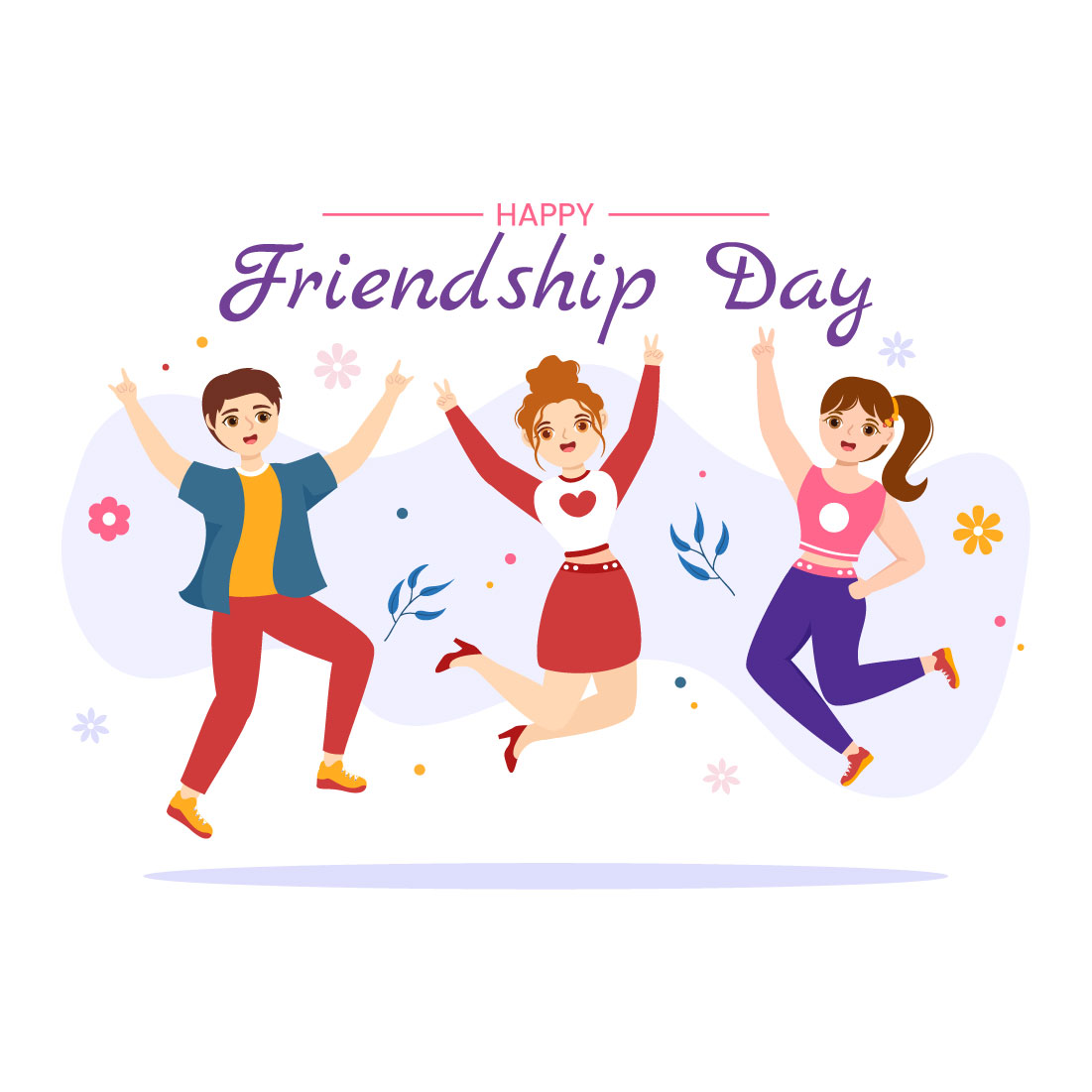 14 Happy Friendship Day Illustration preview image.