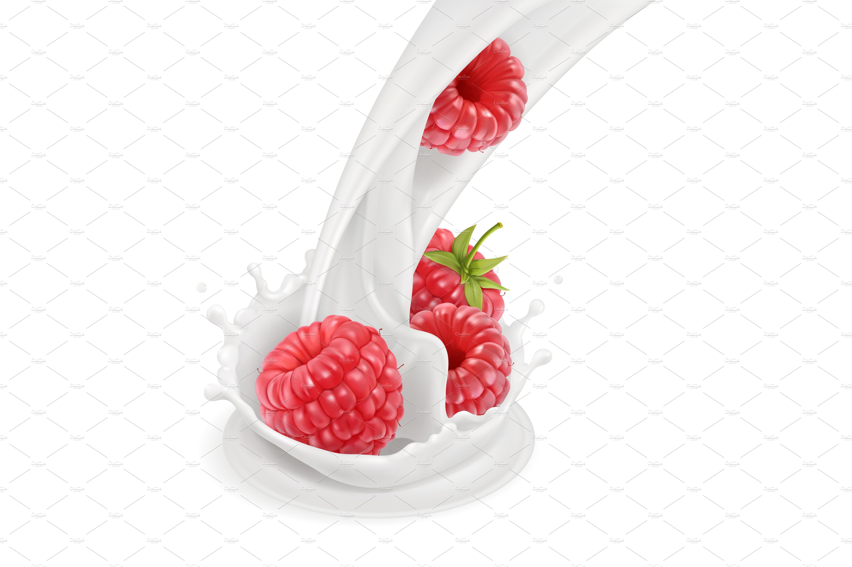Fruits, berries, yogurt. Packaging. preview image.