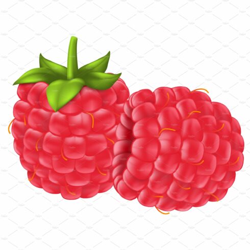 Red ripe raspberries. Fresh berry cover image.